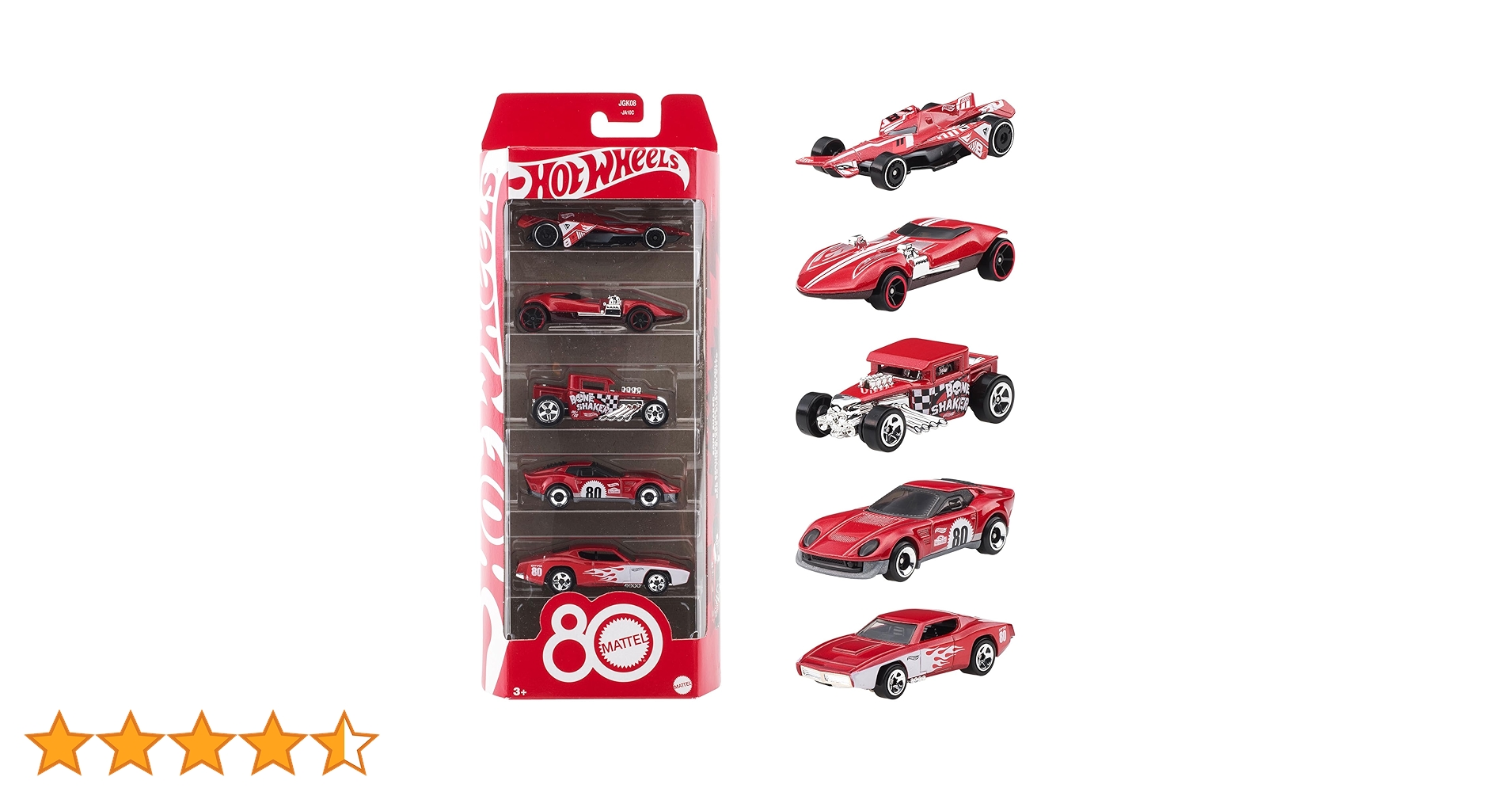 ミニッチュワールド 5点セット Amazon.co.jp: Hot Wheels JGK08 Mattel 80th Anniversary 5